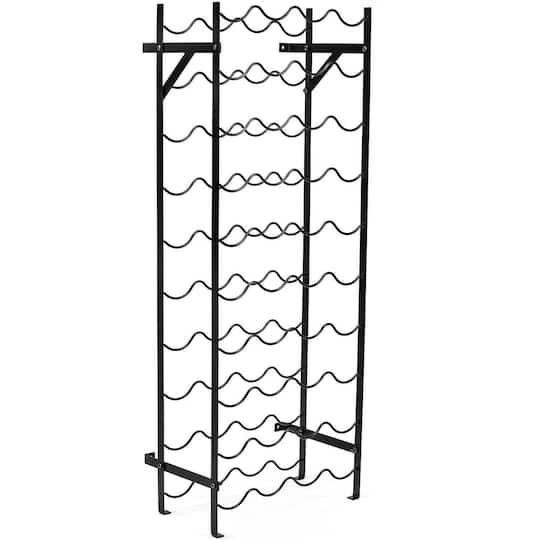 Sorbus Black -Bottle Freestanding Metal Wine Rack